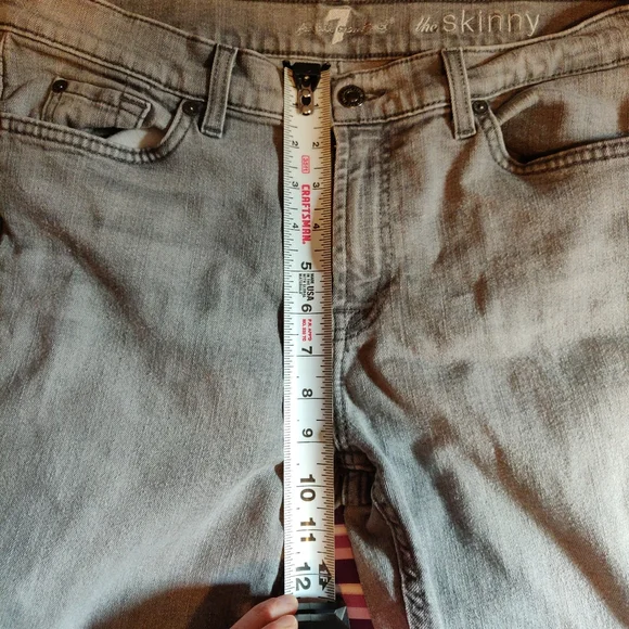 32 7 for all mankind the Skinny Grey Jeans - Picture 11 of 16